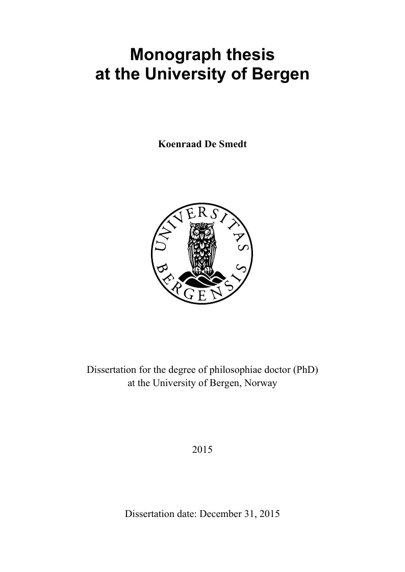 PhD thesis at the University of Bergen