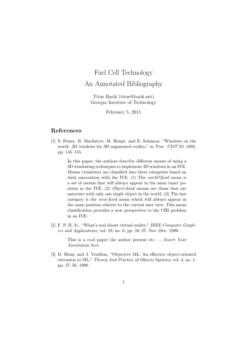 Annotated Bibliography Template