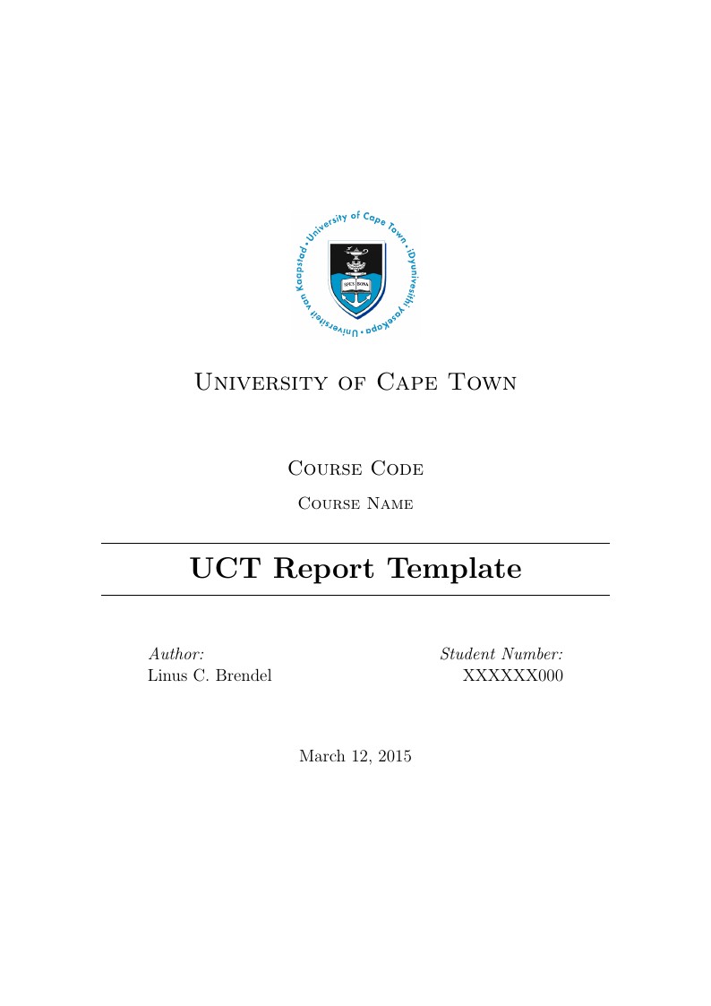 UCT Report Template