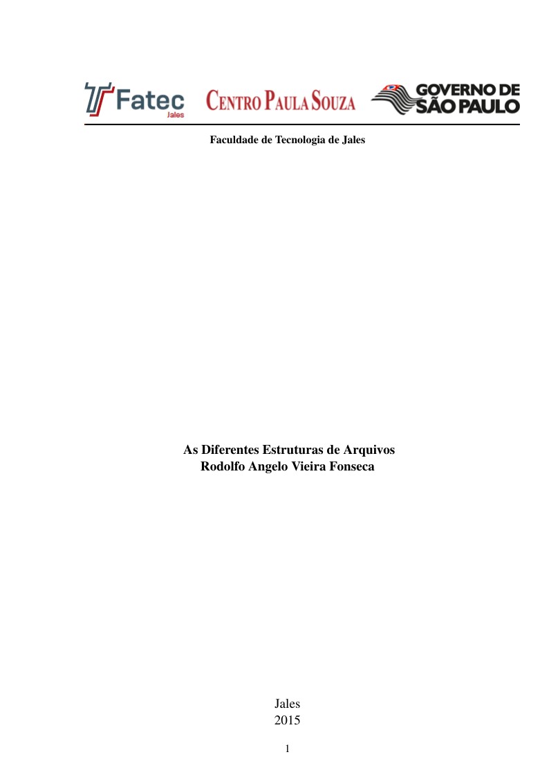 Formatação básica Fatec, Estrutura de Arquivos