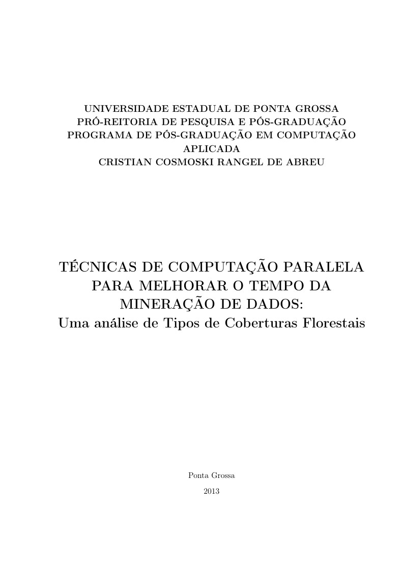 Template para dissertação de mestrado na UEPG