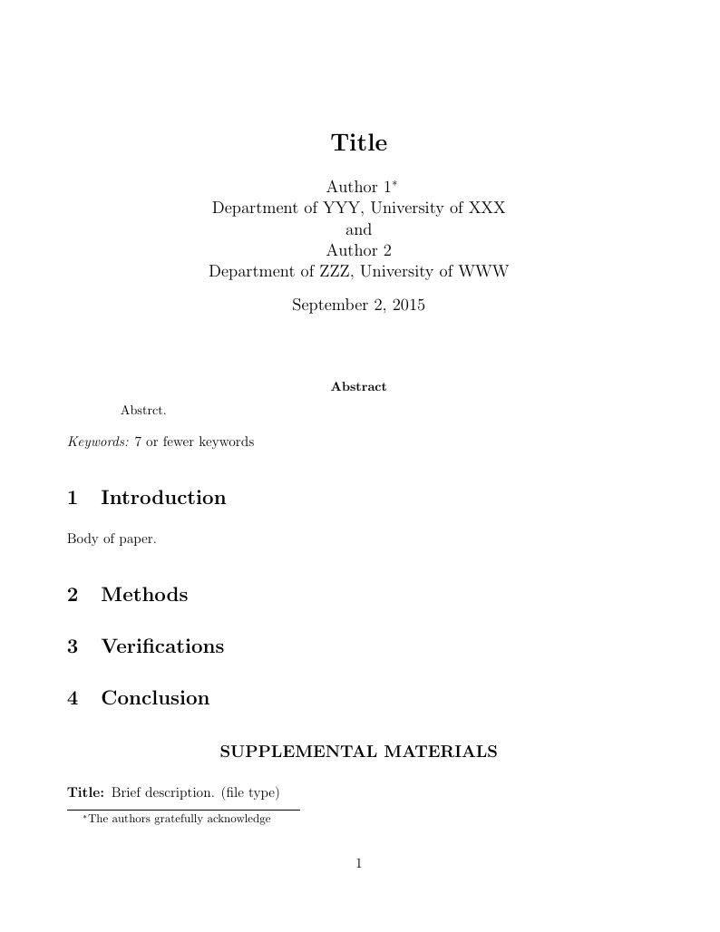 Journal of Computational and Graphical Statistics Example