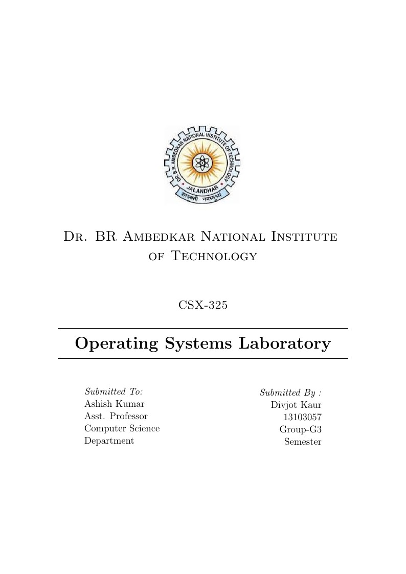 Operating Systems Laboratory