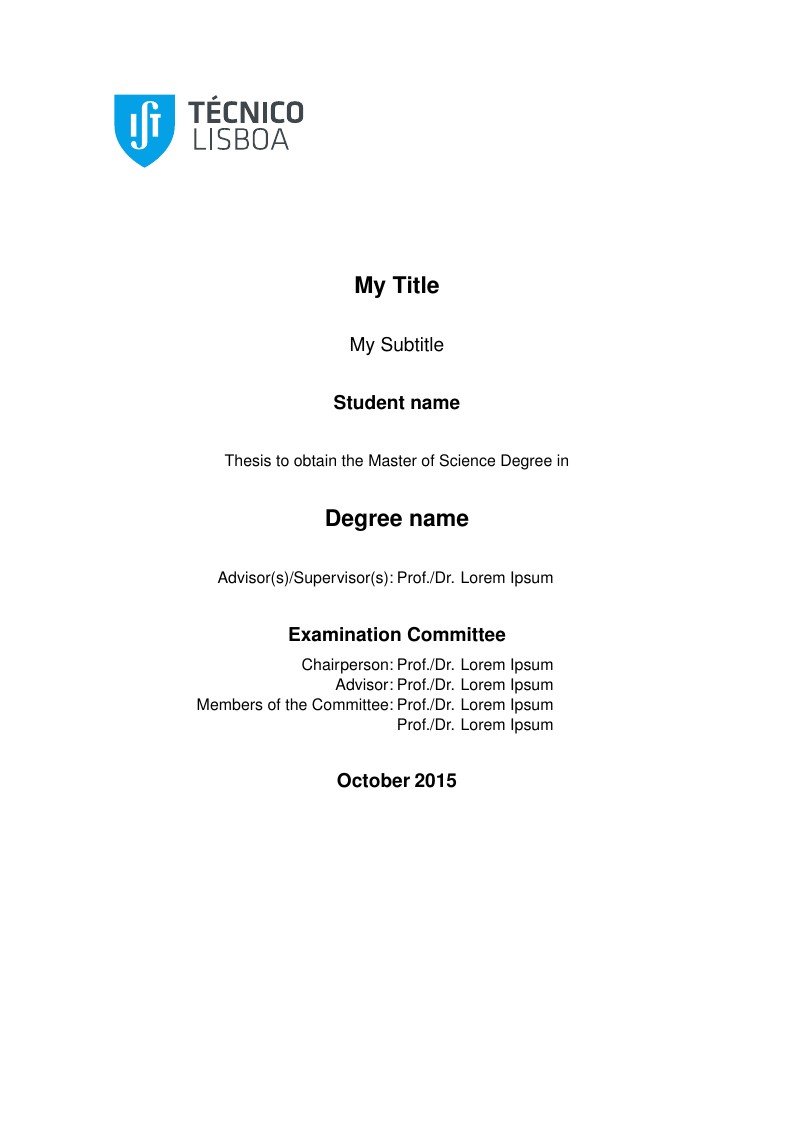 Técnico Lisboa Dissertation Template