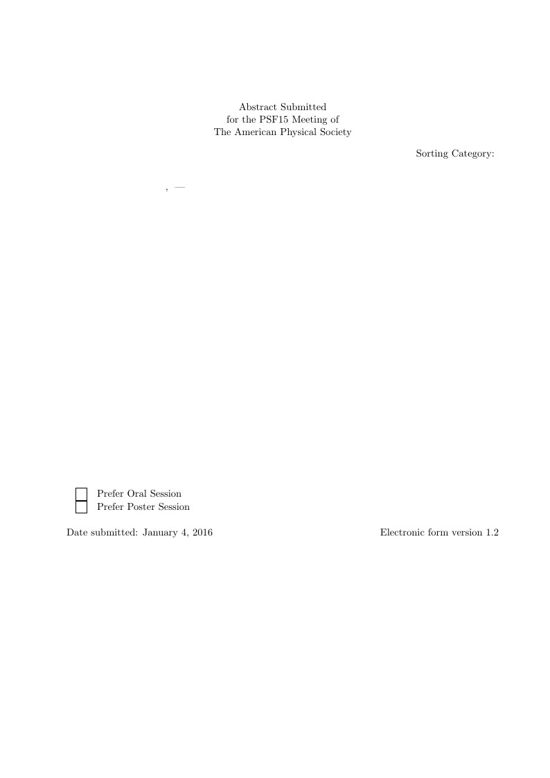 Template for American Physical Society (APS) Abstract