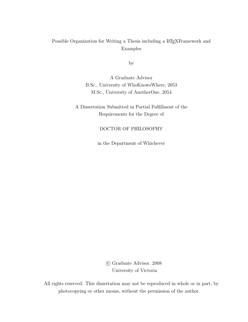 University of Victoria (UVic) LaTeX thesis template 