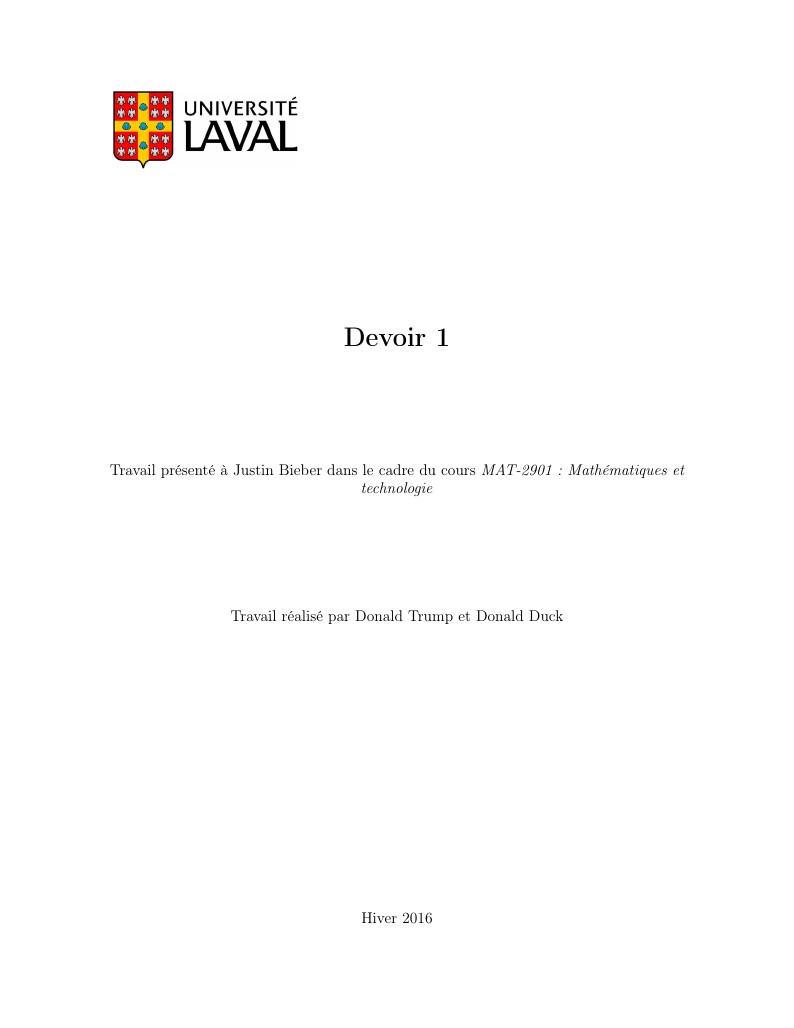 Gabarit pour un devoir à l'Université Laval