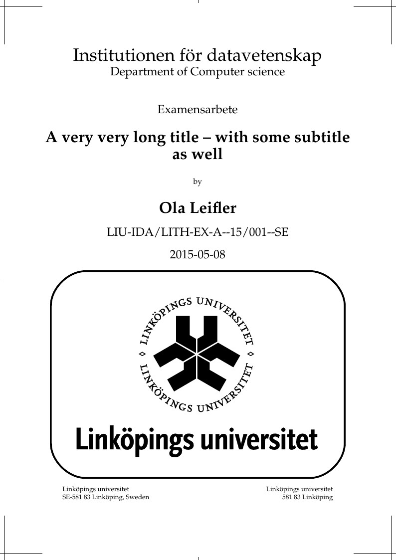 LaTeX Template for LiU thesis