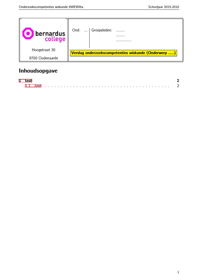 Student report with header