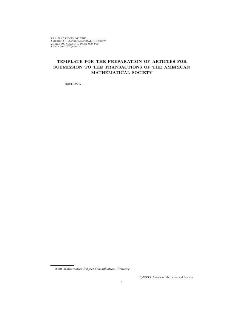 LaTeX Template for the Transactions of the American Mathematical Society (TRAN)