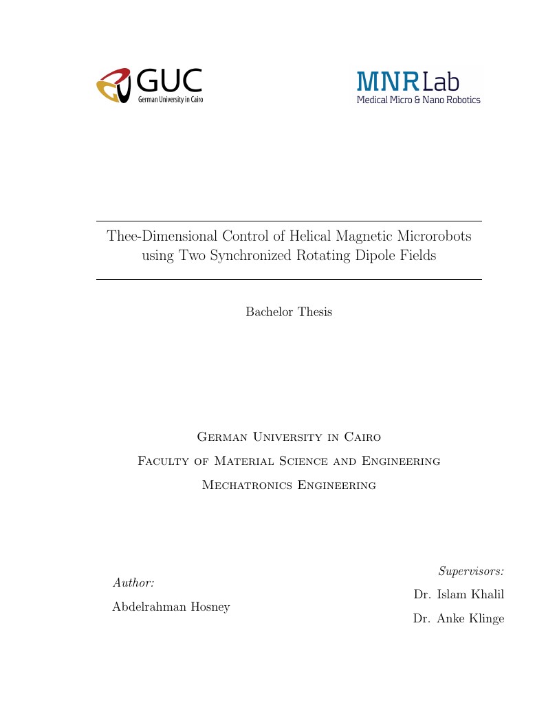 MNR Lab Bachelor Thesis