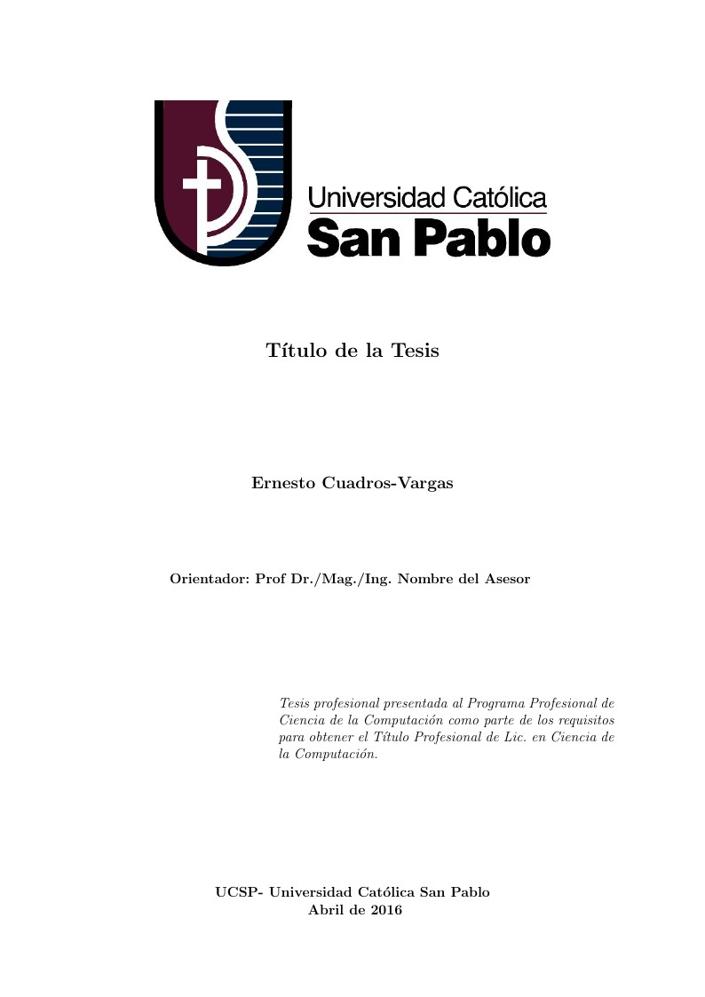 Thesis Format Universidad Católica San Pablo