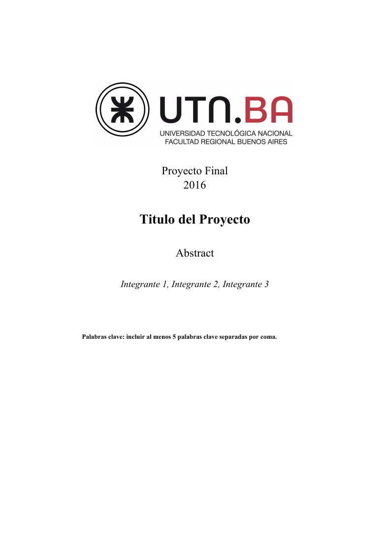 Template Abstract UTN PF