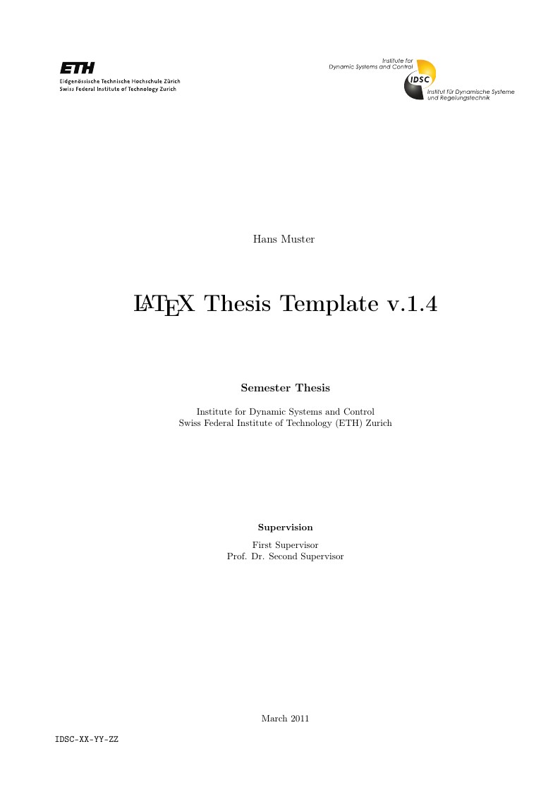 ETH Zürich IDSC Thesis Template