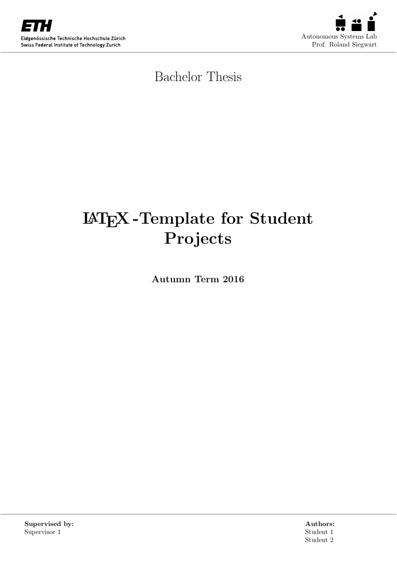 ETH Zürich ASL Thesis Template