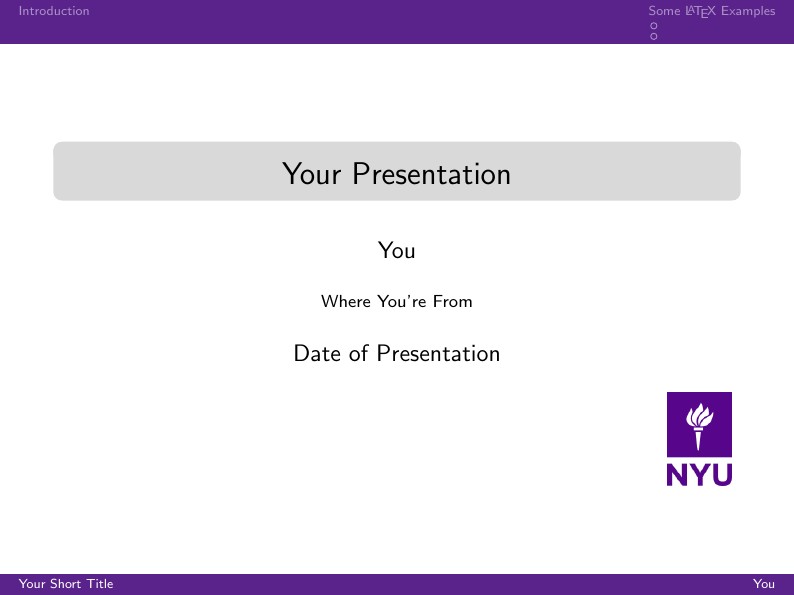 New York University (NYU) presentation template