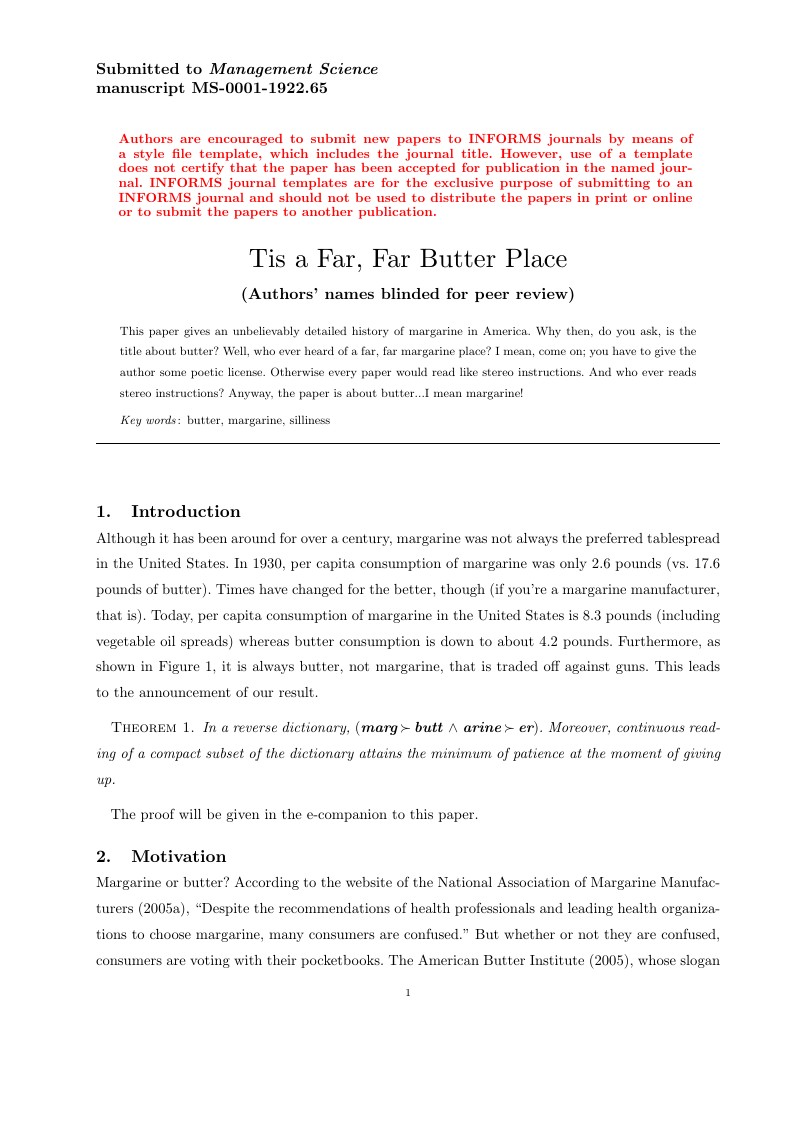 Template for Management Science Journal