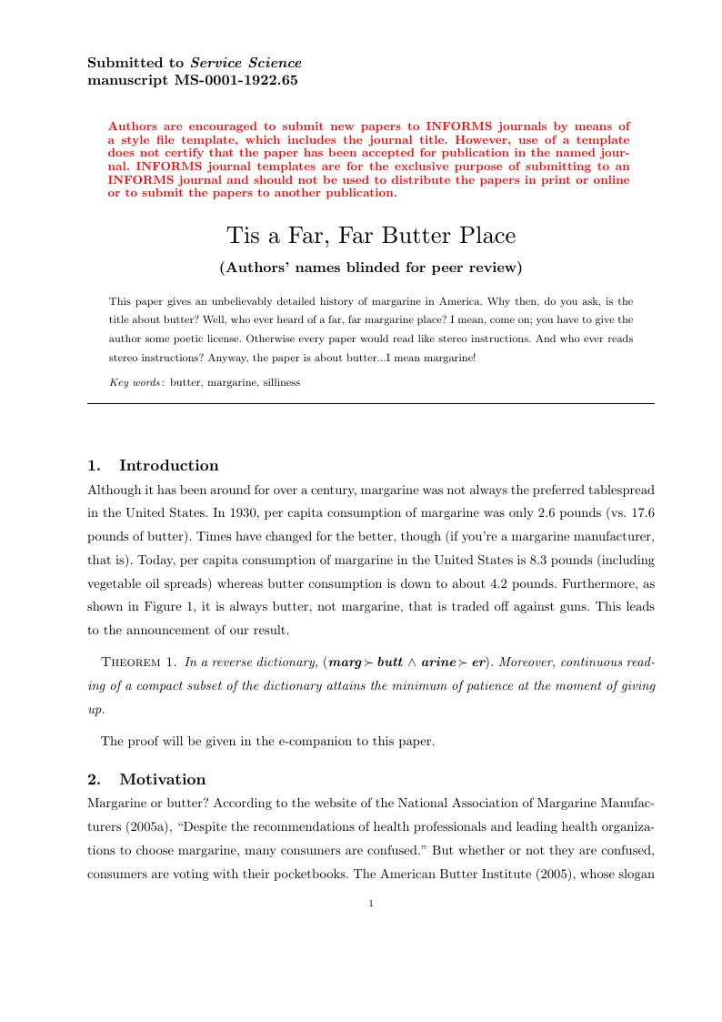 Template for Service Science