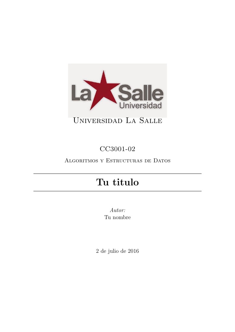 Formato informe Universidad La Salle