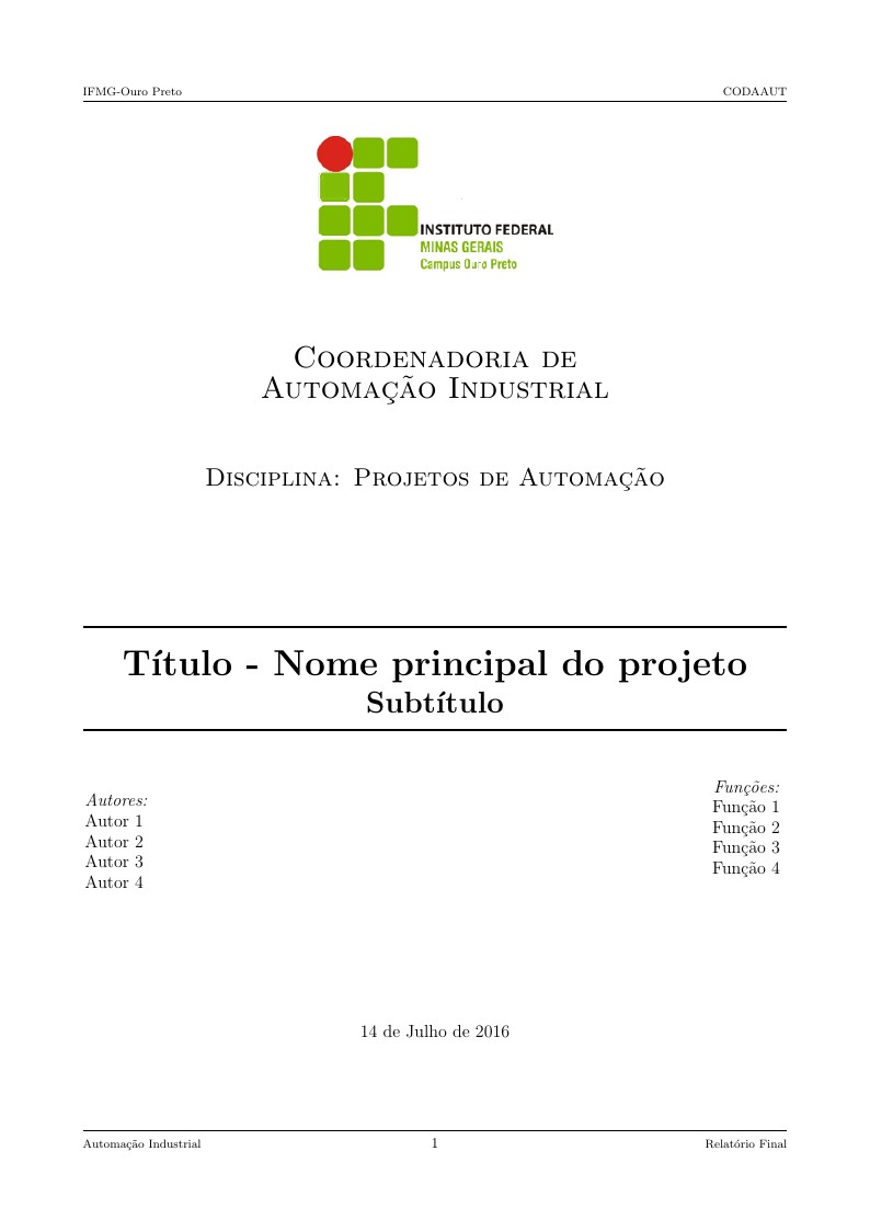 Relatório de Projetos de Automação