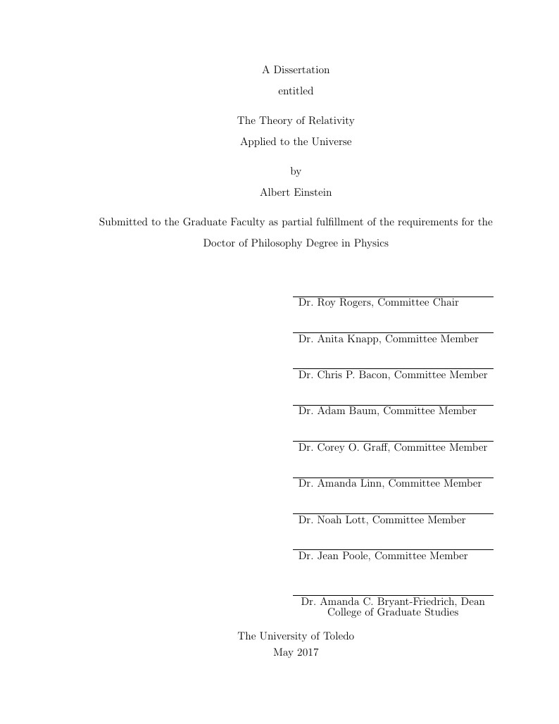 UThesis Template - University of Toledo