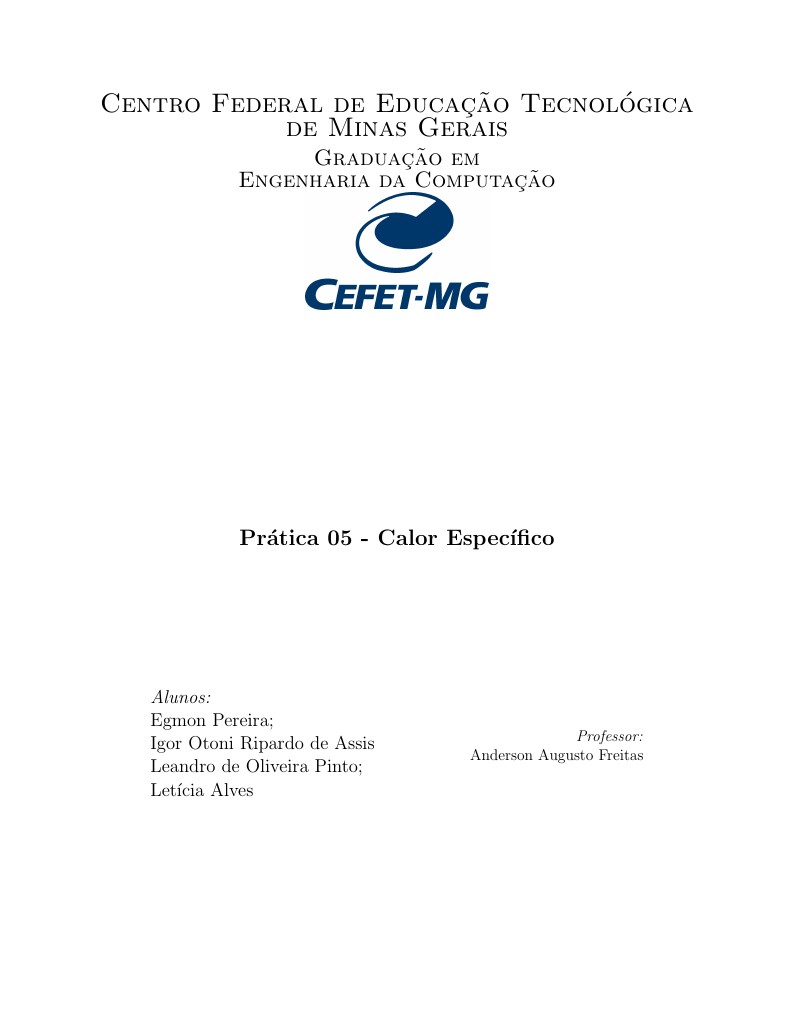 Prática 05 - Calor Específico