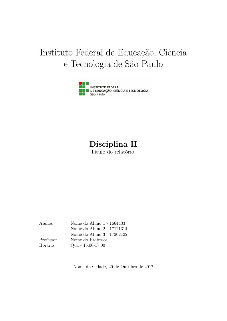 Template de Relatório - Instituto Federal de São Paulo