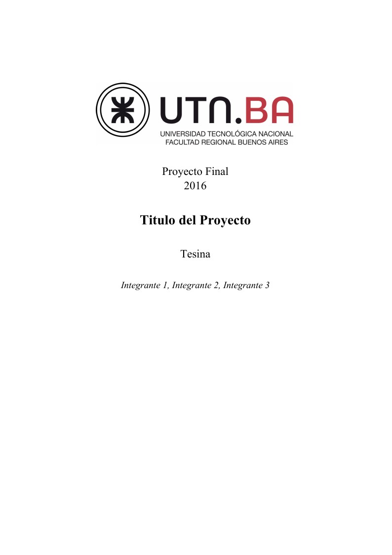 Proyecto Final UTN-FRBA - Modelo Tesina