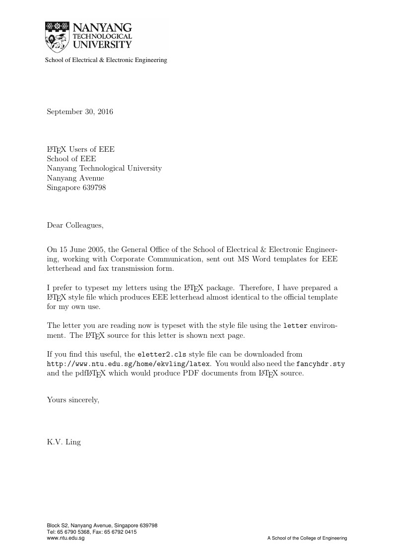NTU EEE Letterhead