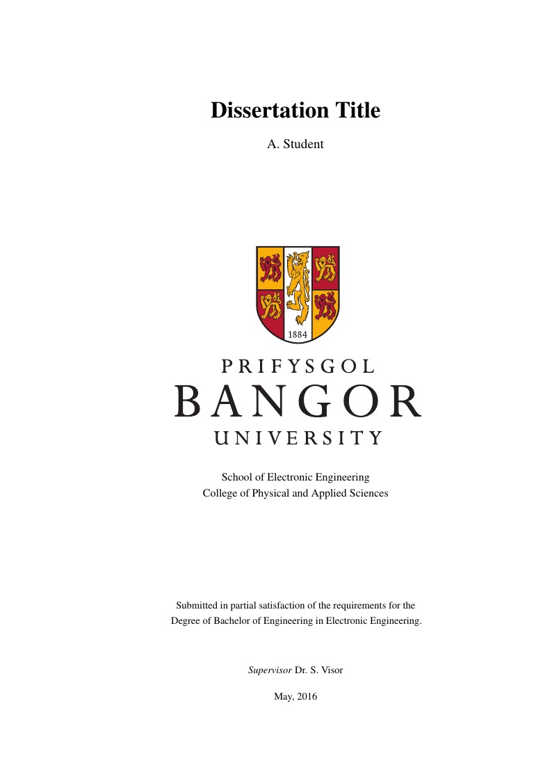 BangorEE - Bangor University Electronic Engineering Dissertation Class