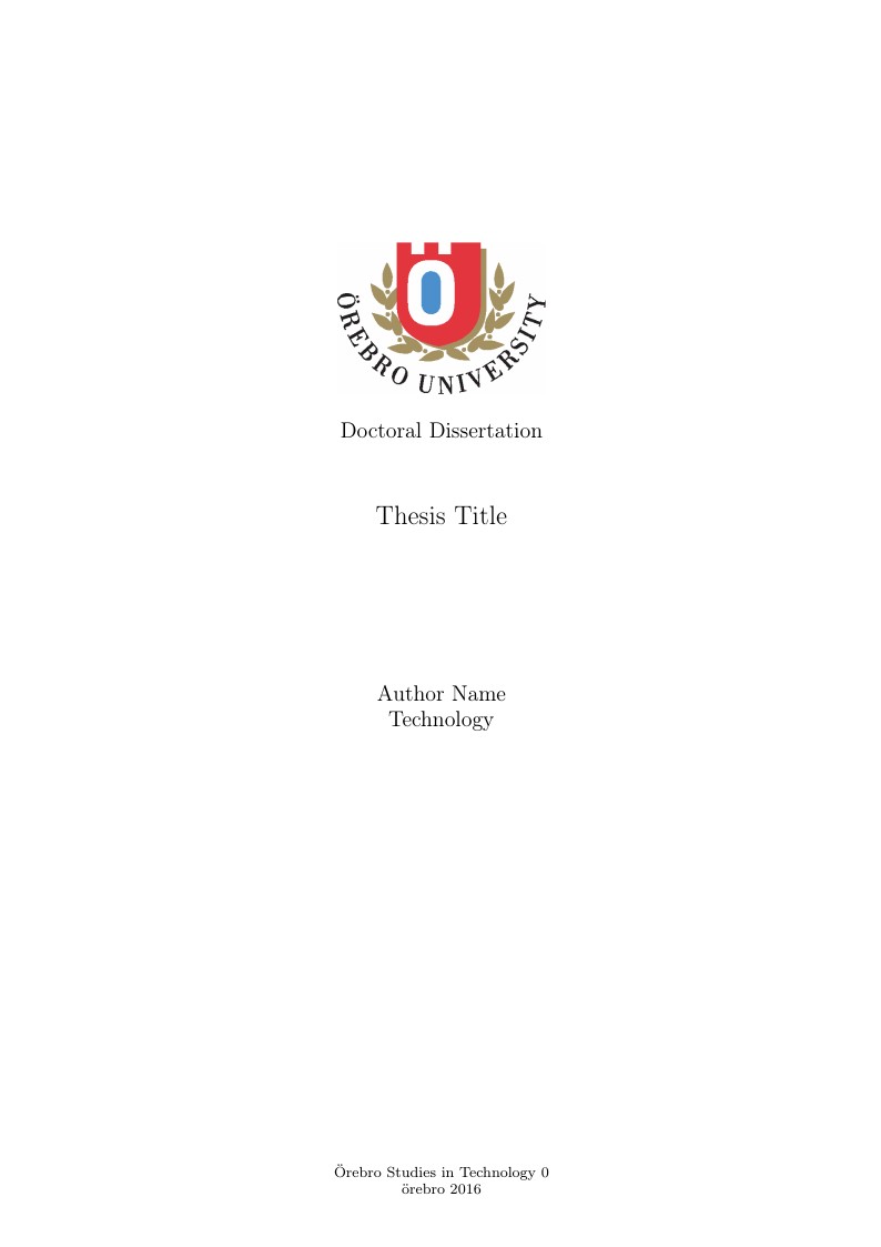 Örebro University - Ph.D Thesis Template