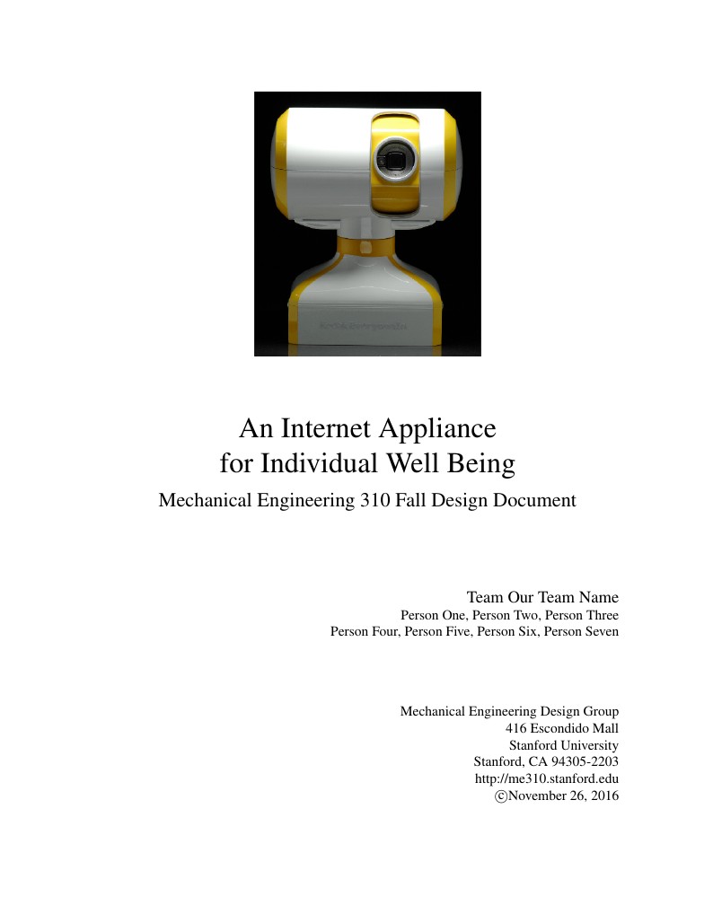 Stanford ME310 Fall Report Template