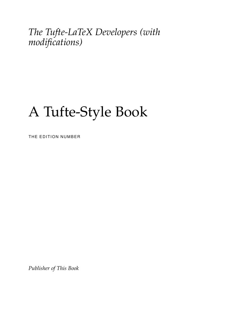A Tufte-Style Book with VDQI Title and Contents Page