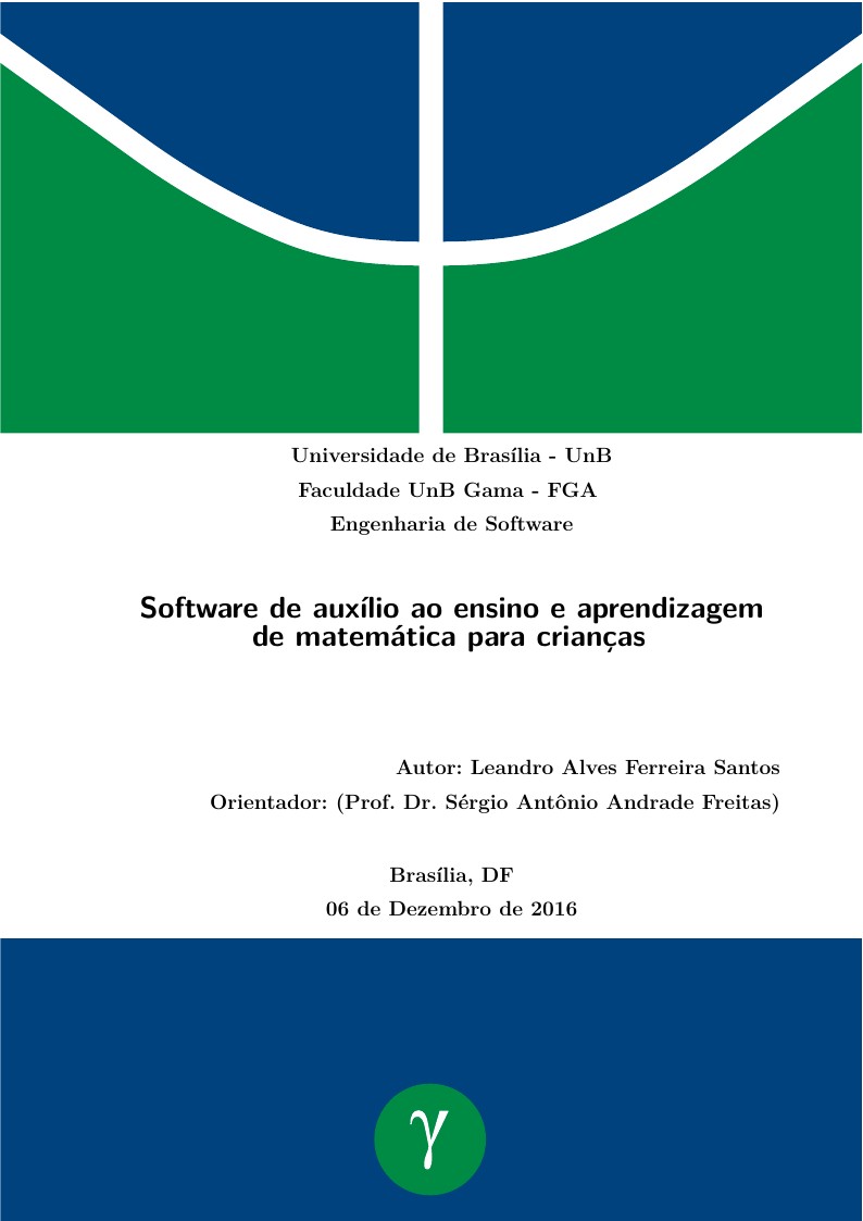Software de auxílio ao ensino e aprendizagemde matemática para crianças