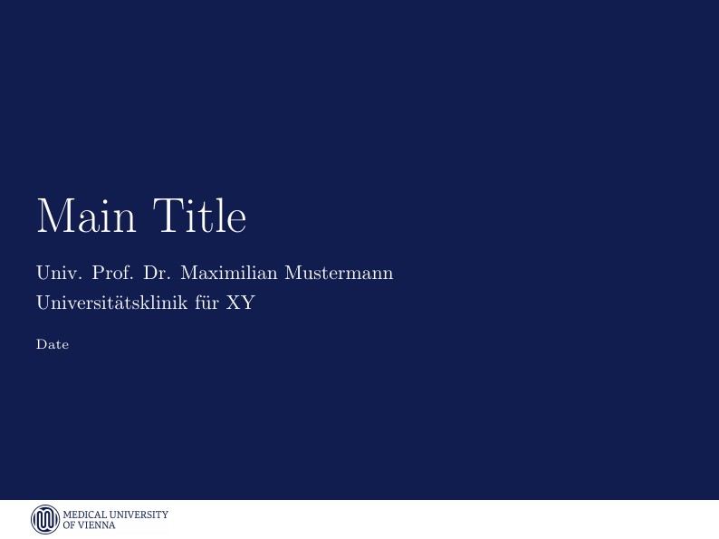 Medical University of Vienna (MUW) Presentation