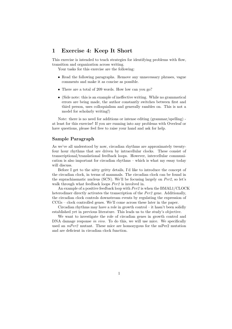 Editing 101: Exercise 4 - Keep It Short