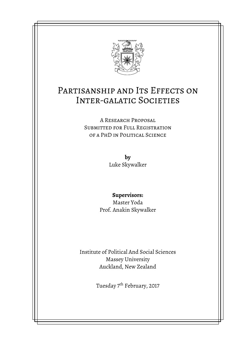 Massey University New Zealand - Template for Reports