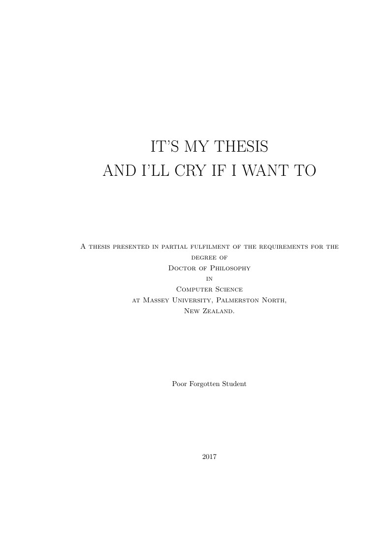 Massey University New Zealand - Template for Theses (muthesis)