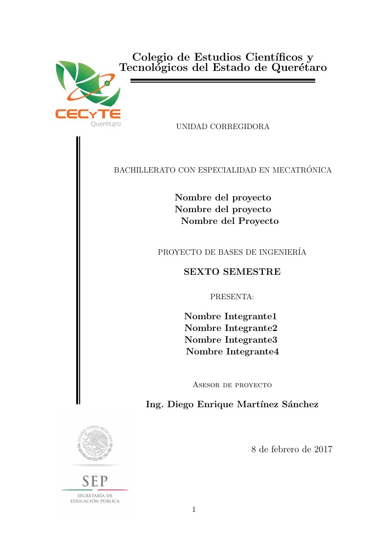 Proyecto CECYTEQ Sexto Semestre