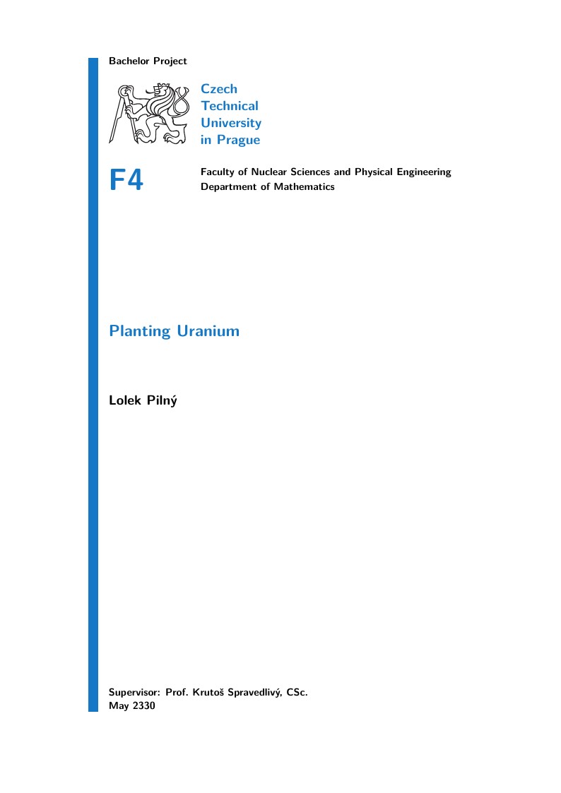 LaTeX template for theses at CTU in Prague