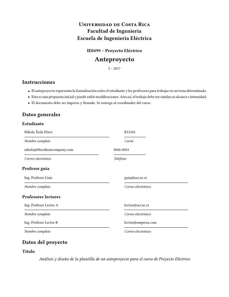 Plantilla Anteproyecto Proyecto Eléctrico