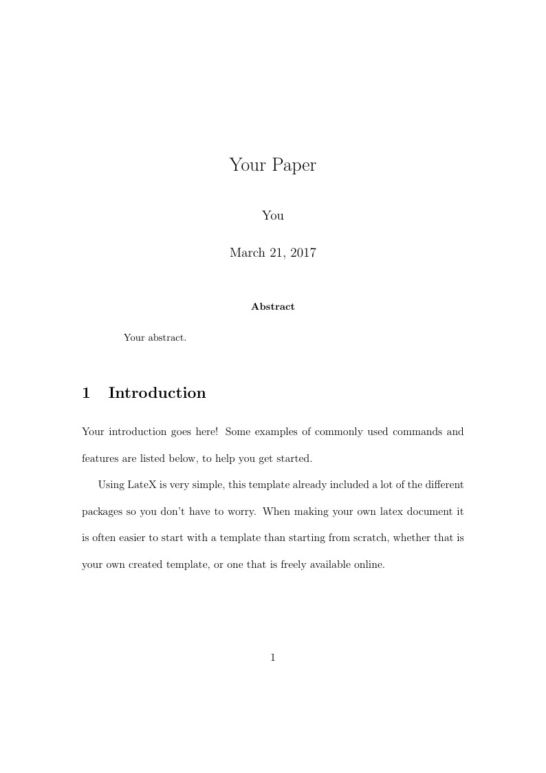Academic Writing Template