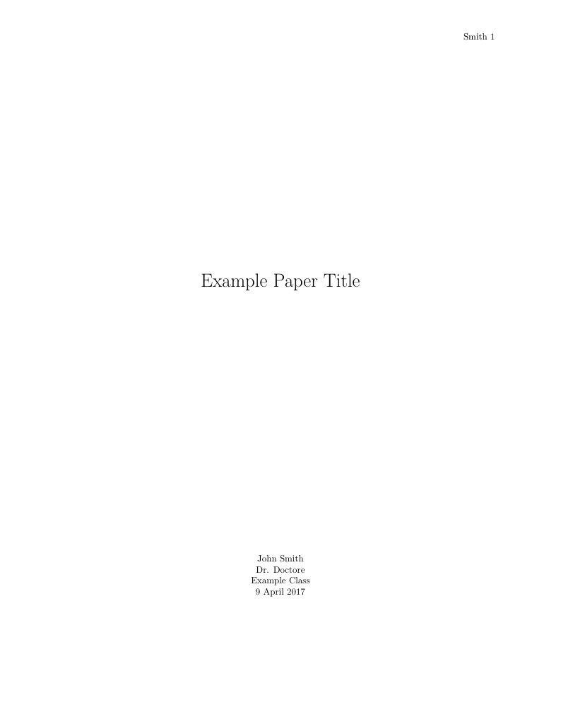 MLA Style Extended Paper Template