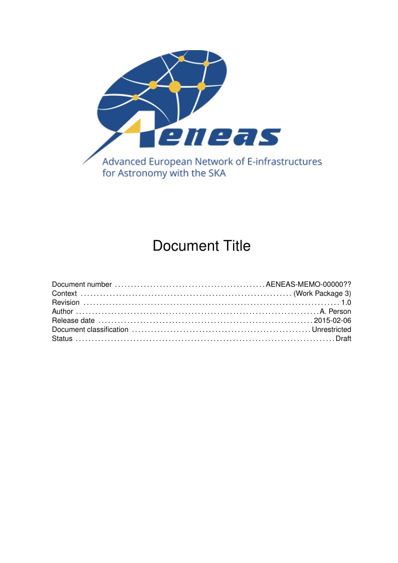 AENEAS Memo Template