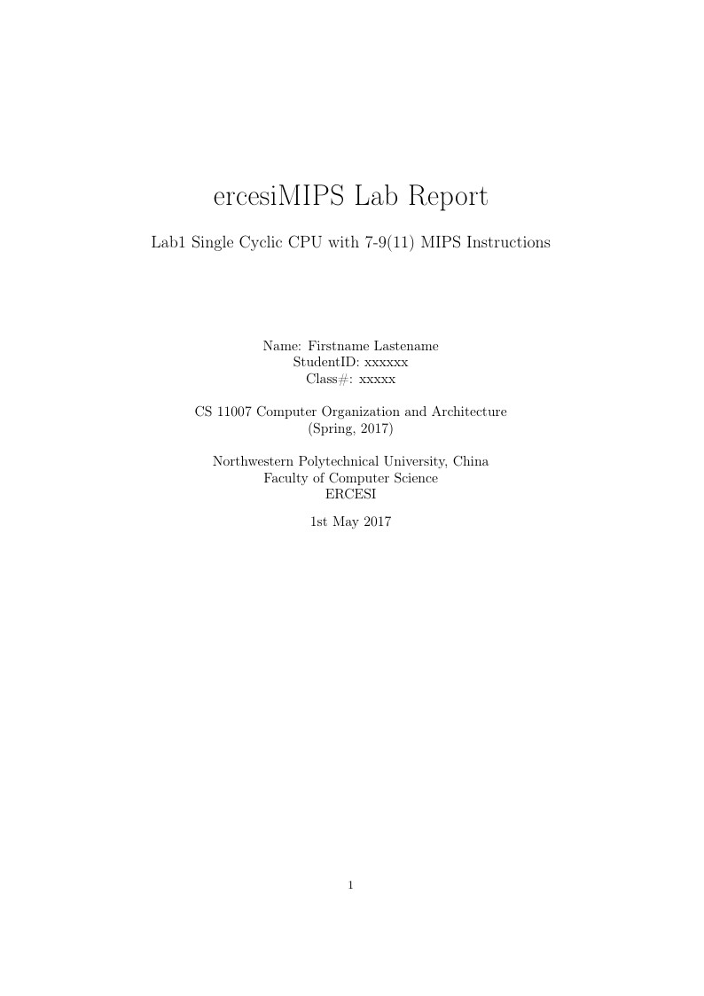 ercesiMIPS Lab Report Template