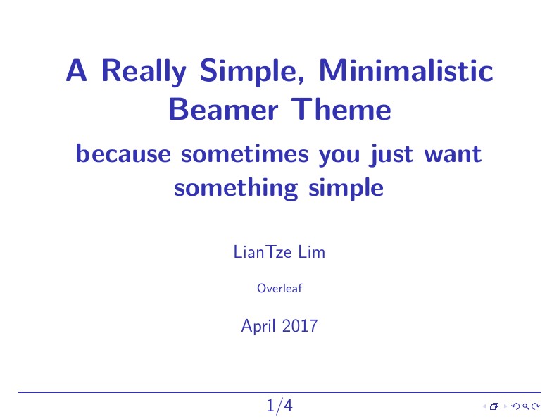 A Really Simple, Minimalistic Beamer Theme