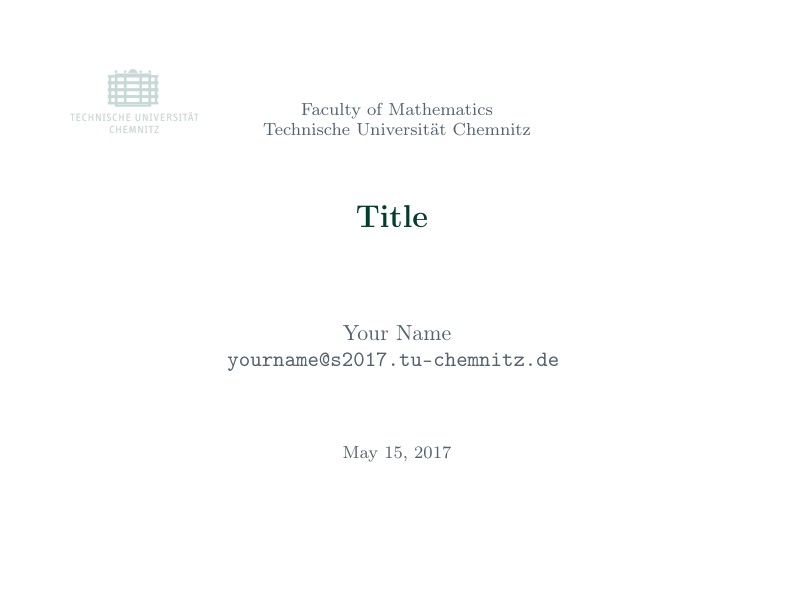 TU Chemnitz Beamer Presentation Template