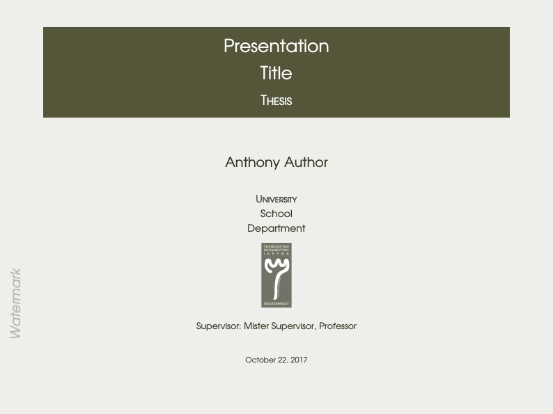 Thesis Presentation Template (Beamer) [English version] - Dpt. of Computer Engineering - Technological Educational Institute of Peloponnese 