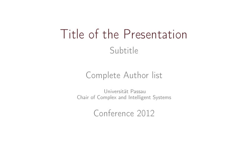 Uni Passau Presentation Template