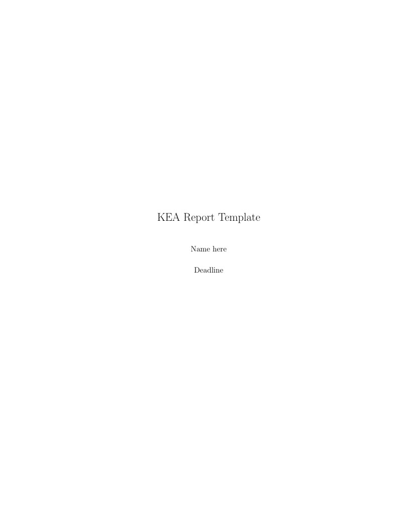 KEA Report Template